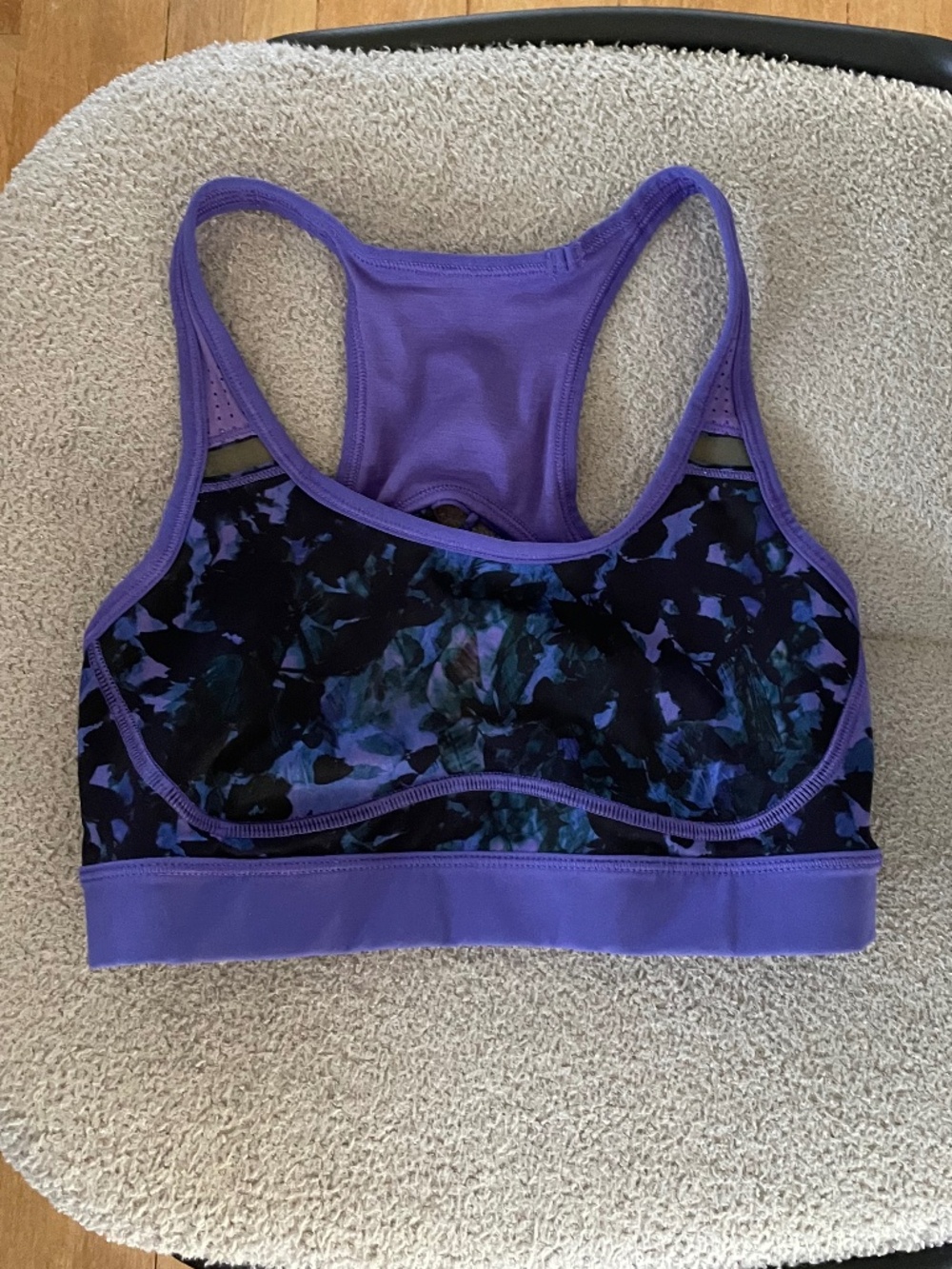 Lululemon Marbled Purple Lattice Back Bra